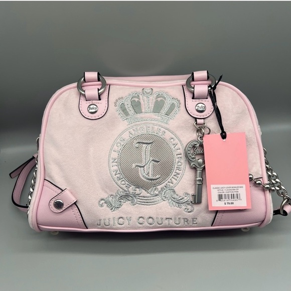Juicy Couture Handbags - Juicy Couture Light Pink Satchel with Silver Accents /  bowler bag